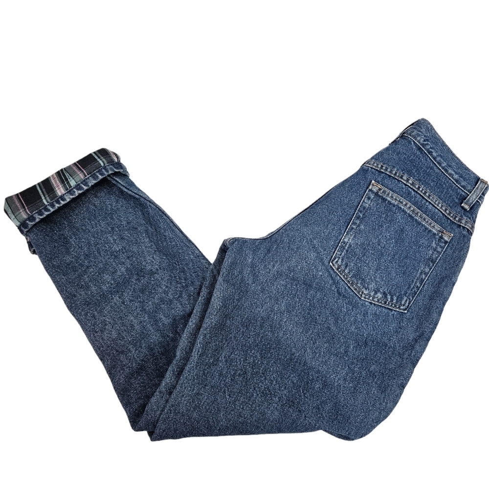 L.L. Bean Medium Wash Fleece Lined Denim Jeans Relaxed Fit Size 6 Women's B20